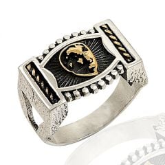Beelo Silver 925K Gümüş Kemal Atatürk Erkek Yüzük BGEY181