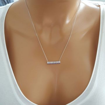 Beelo Silver Gümüş 925K Gümüş Baget Tasarım Kolye