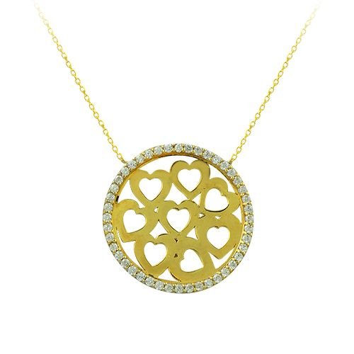 Beelo Gold 14K Altın Tasarım Kalpli Kolye