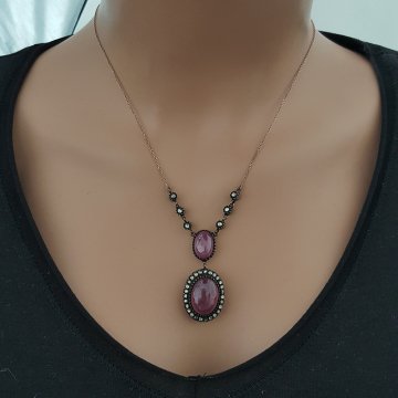 Beelo Gold 4K Rose Altın 1.18K Elmas 23.86K Yakut Kolye