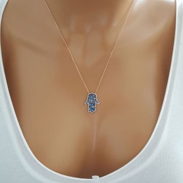 Beelo Silver Gümüş 925K Gümüş Baget Tasarım Fatmanın Eli Kolye