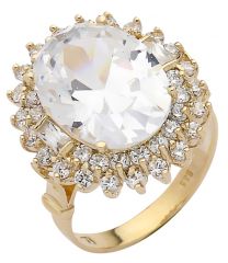 Beelo Gold 14K Altın Renkli Taşlı Yüzük