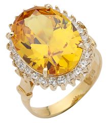 Beelo Gold 14K Altın Renkli Taşlı Yüzük