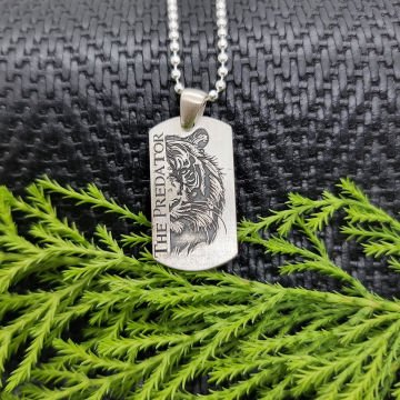Beelo Silver 925 Ayar Gümüş The Predator Kaplan Erkek Kunye Kolye