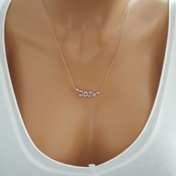 Beelo Silver Gümüş 925K Gümüş Baget Tasarım Kolye