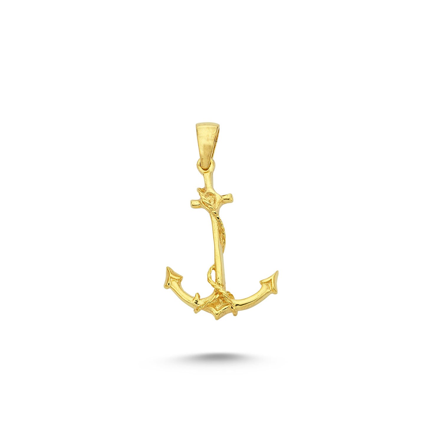Beelo Gold 14K Altın Halatlı Gemi Çapası Kolye Ucu
