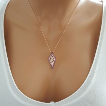 Beelo Silver Gümüş 925K Gümüş Baget Tasarım Kolye