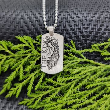 Beelo Silver 925 Ayar Gümüş The King Aslan Kral Erkek Kunye Kolye