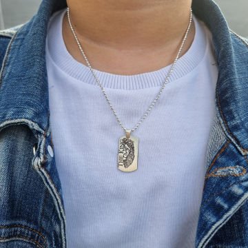 Beelo Silver 925 Ayar Gümüş The King Aslan Kral Erkek Kunye Kolye