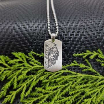 Beelo Silver 925 Ayar Gümüş The Sky Watcher Kartal Erkek Kunye Kolye