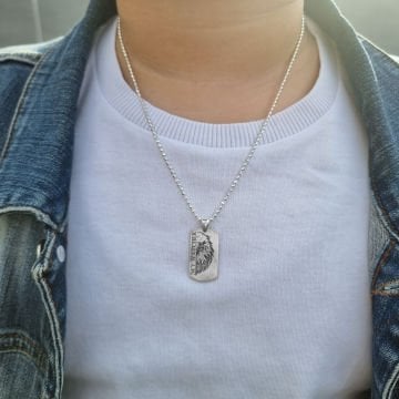 Beelo Silver 925 Ayar Gümüş The Sky Watcher Kartal Erkek Kunye Kolye