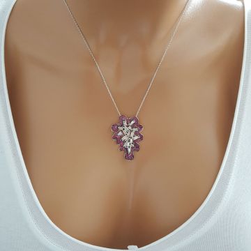 Beelo Silver Gümüş 925K Gümüş Baget Tasarım Yaprak Kolye
