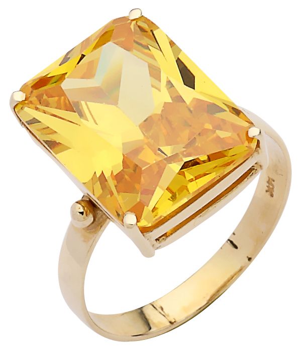 Beelo Gold 14K Altın Renkli Taşlı Yüzük