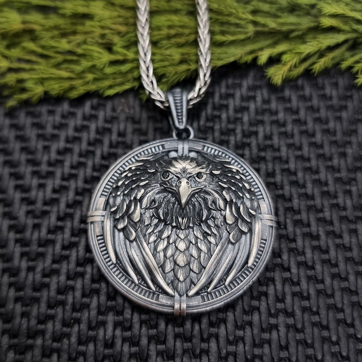 Beelo Silver 925 Ayar Gümüş Kartal Madalyon Erkek Kolye