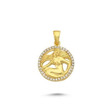 Beelo Gold 14K Altın Başak Burcu Taşlı Kolye Ucu