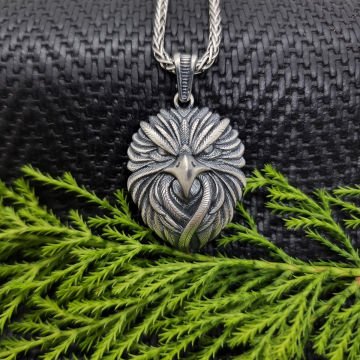 Beelo Silver 925 Ayar Gümüş Kartal Erkek Kolye