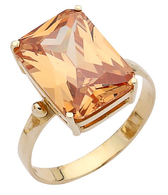 Beelo Gold 14K Altın Renkli Taşlı Yüzük