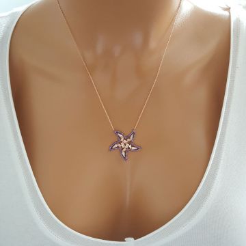 Beelo Silver Gümüş 925K Gümüş Baget Tasarım Yıldız Kolye