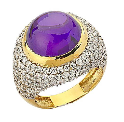 Beelo Gold 14K Altın Renkli Taşlı Yüzük