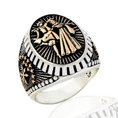 Beelo Silver 925K Gümüş Kafkas Erkek Yüzük BGEY219