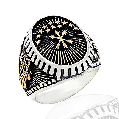 Beelo Silver 925K Gümüş Erkek Kafkas Yüzük BGEY221