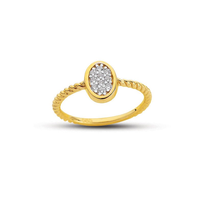 Beelo Gold 14K Altın Tasarım Yüzük BGAZ413