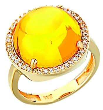 Beelo Gold 14K Altın Renkli Taşlı Yüzük