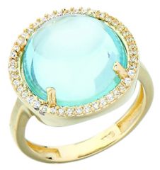 Beelo Gold 14K Altın Renkli Taşlı Yüzük