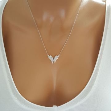 Beelo Silver Gümüş 925K Gümüş Baget Tasarım Kolye