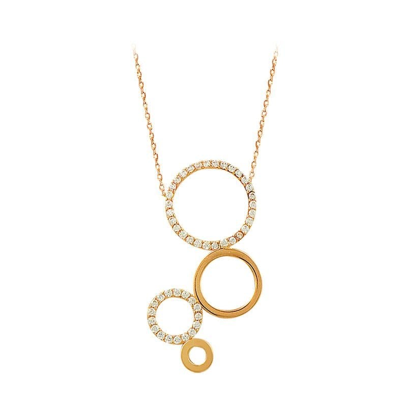 Beelo Gold 14K Rose Altın Tasarım Kolye