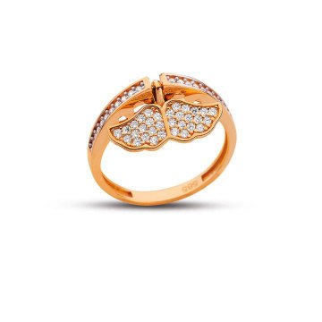 Beelo Gold 14K Altın Melek Kanadı Yüzük BGAZ424