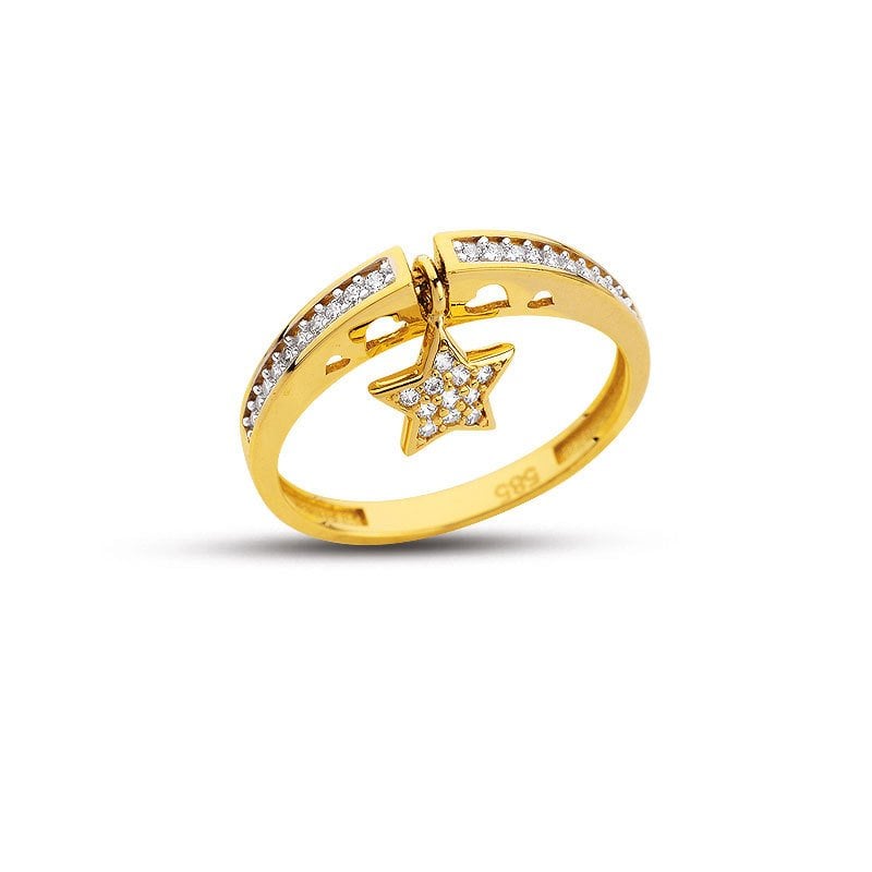 Beelo Gold 14K Altın Yıldız Yüzük BGAZ425