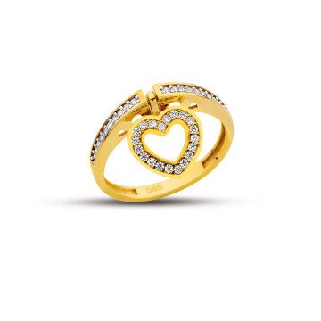 Beelo Gold 14K Altın Kalp Yüzük BGAZ427