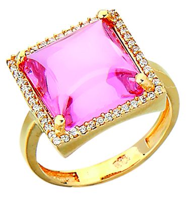 Beelo Gold 14K Altın Renkli Taşlı Yüzük