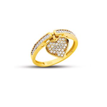Beelo Gold 14K Altın Kalp Yüzük BGAZ428