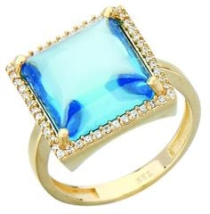 Beelo Gold 14K Altın Renkli Taşlı Yüzük