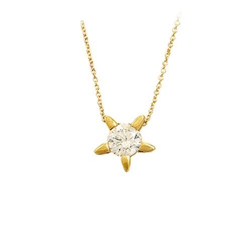 Beelo Gold 14K Altın Tek Taş Kolye BGKL074