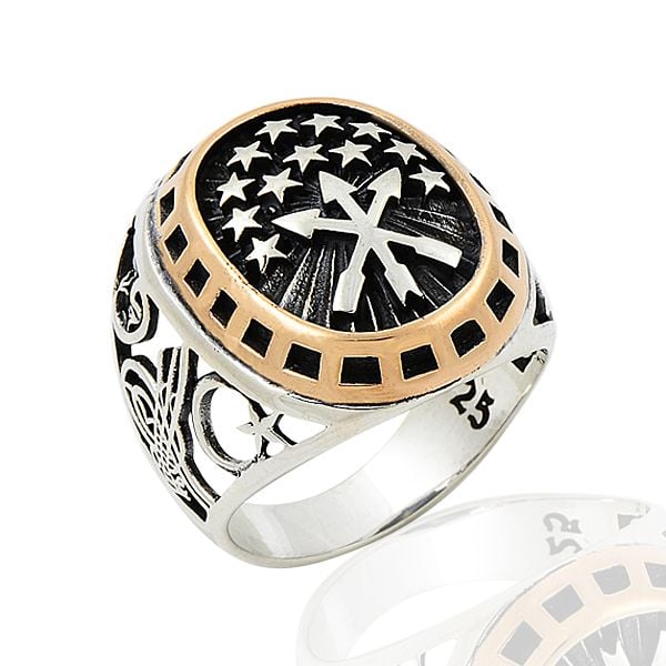 Beelo Silver 925K Gümüş Çerkes Erkek Yüzük BGEY238