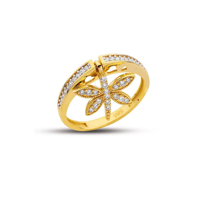 Beelo Gold 14K Altın Kelebek Yüzük BGAZ433