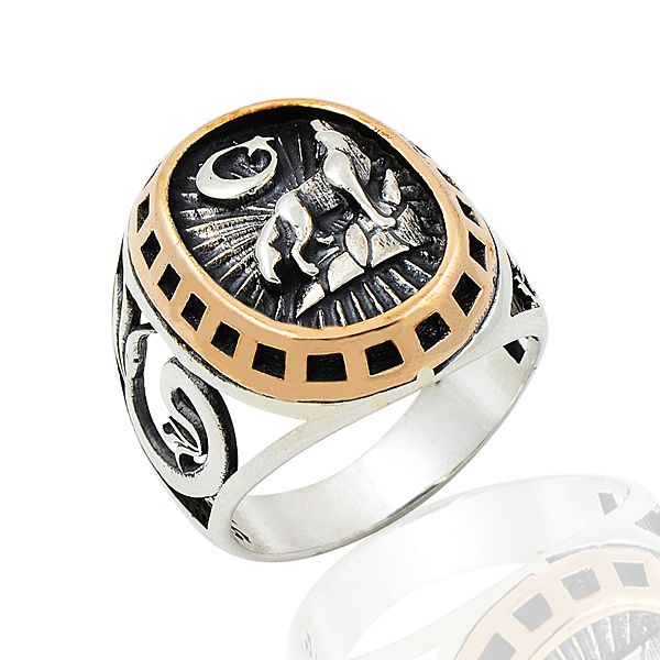 Beelo Silver 925K Gümüş Kurt Motifli Erkek Yüzük   BGEY242