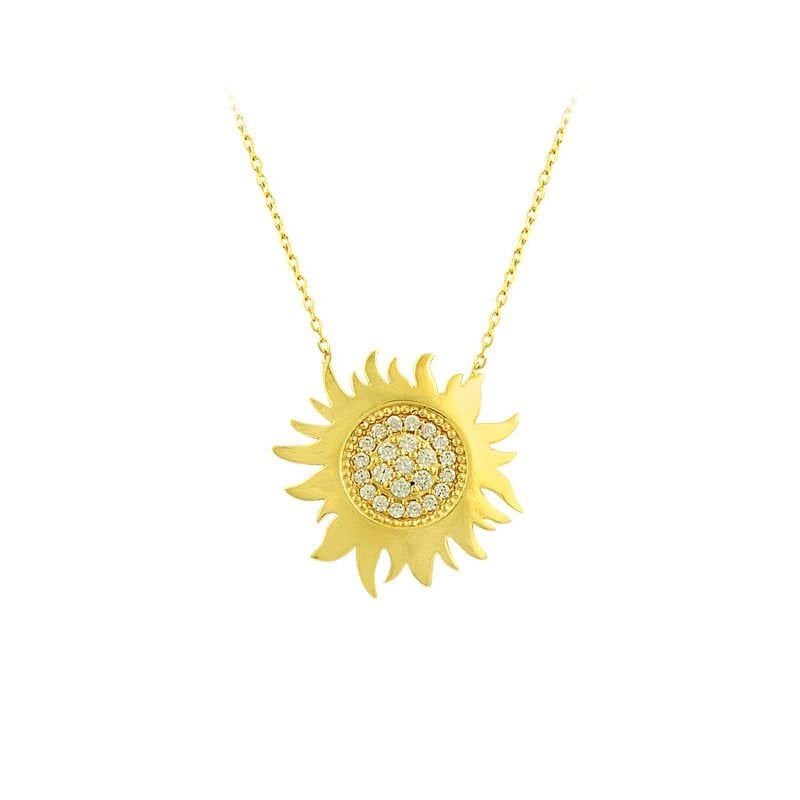 Beelo Gold 14K Altın Güneş Kolye