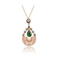 Beelo Gold 14K Altın Osmanlı Zümrüt Tasarım Kolye