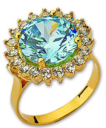 Beelo Gold 14K Altın Renkli Taşlı Yüzük