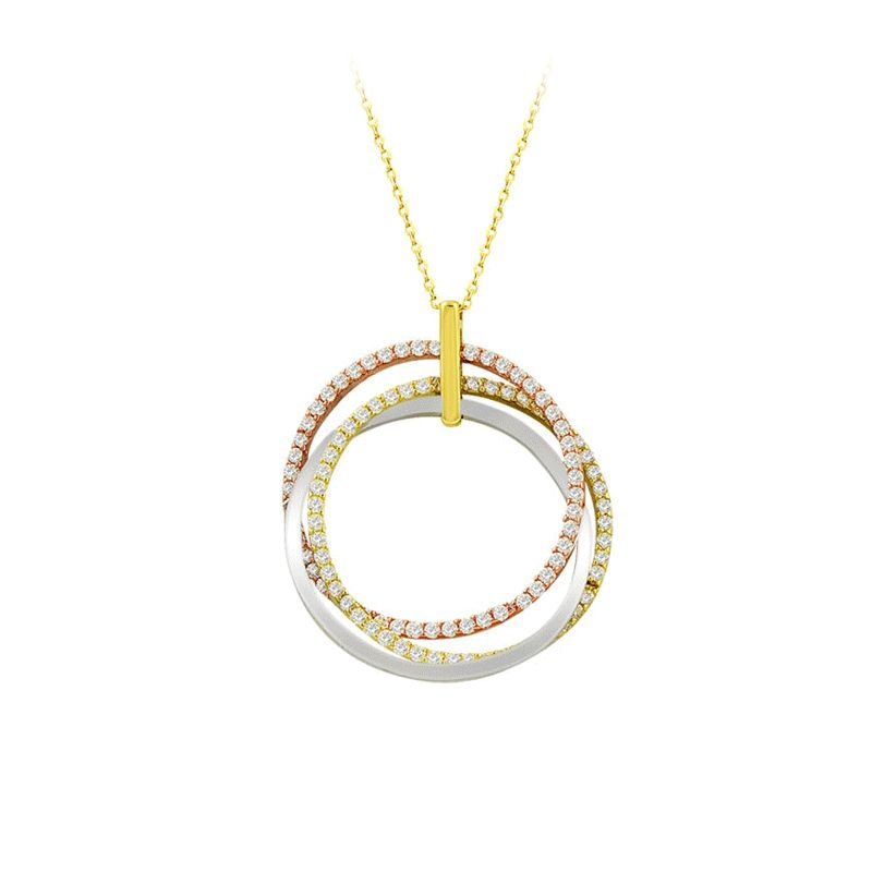 Beelo Gold 14K Altın Zirkon Tasarım Kolye