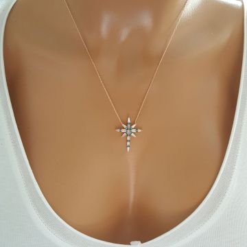 Beelo Silver Gümüş 925K Gümüş Baget Tasarım Kolye