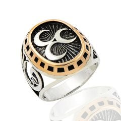 Beelo Silver 925K Gümüş Üç Hilal Erkek Yüzük   BGEY251