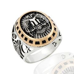 Beelo Silver 925K Gümüş Çift Kartal Erkek Yüzük BGEY252