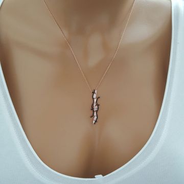 Beelo Silver Gümüş 925K Gümüş Baget Tasarım Kolye