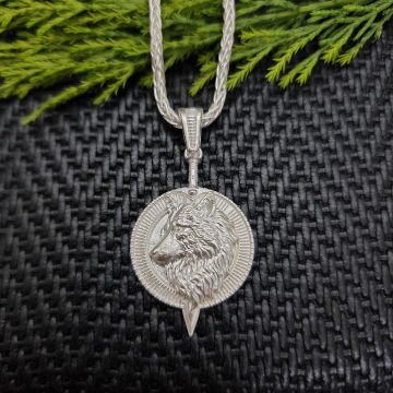 Beelo Silver 925 Ayar Gümüş Kurt Erkek Kolye