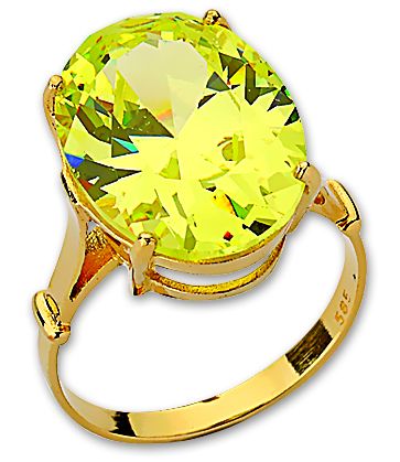 Beelo Gold 14K Altın Renkli Taşlı Yüzük